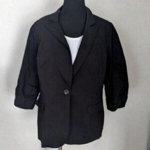 Torrid Casual Rouched Sleeve Black Jacket Size 2